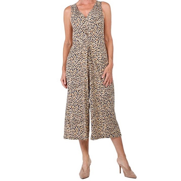 Print wide leg jumpsuit size S - Picture 1 of 9